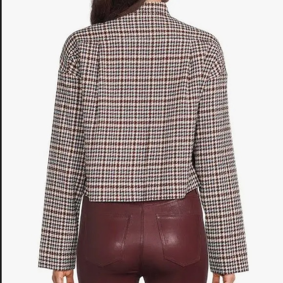 NWT REBECCA TAYLOR techy houndstooth wool blend jacket size L msrp $525 - Picture 5 of 15